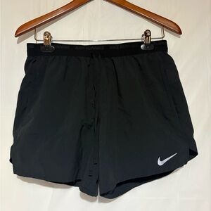 Nike Men’s Black Athletic Running Shorts with Reflective Swoosh